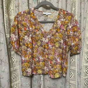 Taylor Tillman New York Floral V-neck Blouse Size XS
